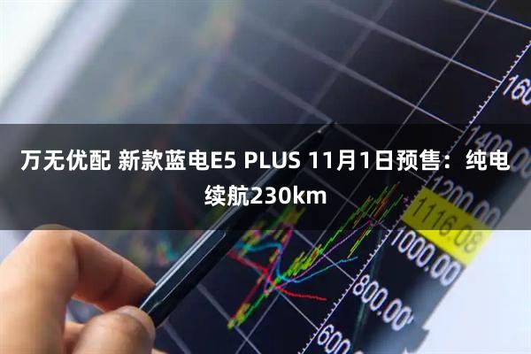 万无优配 新款蓝电E5 PLUS 11月1日预售:纯电续航230km